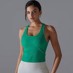 Womens Sports Fitness 90%Nylon 10%Spandex Tank Top Y-6633 print logo 94