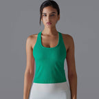Womens Sports Fitness 90%Nylon 10%Spandex Tank Top Y-6633 print logo 90