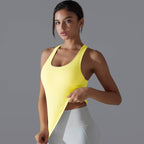 Womens Sports Fitness 90%Nylon 10%Spandex Tank Top Y-6633 print logo 86