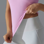 Womens Sports Fitness 90%Nylon 10%Spandex Tank Top Y-6633 print logo 82