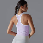 Womens Sports Fitness 90%Nylon 10%Spandex Tank Top Y-6633 print logo 50