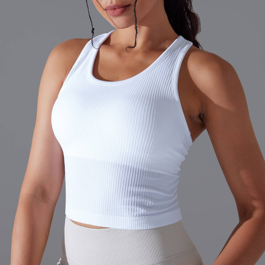 Womens Sports Fitness 90%Nylon 10%Spandex Tank Top Y-6633 print logo 30