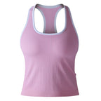 Womens Sports Fitness 90%Nylon 10%Spandex Tank Top Y-6633 print logo 22