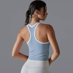 Womens Sports Fitness 90%Nylon 10%Spandex Tank Top Y-6633 print logo 2