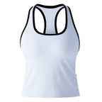 Womens Sports Fitness 90%Nylon 10%Spandex Tank Top Y-6633 print logo 6