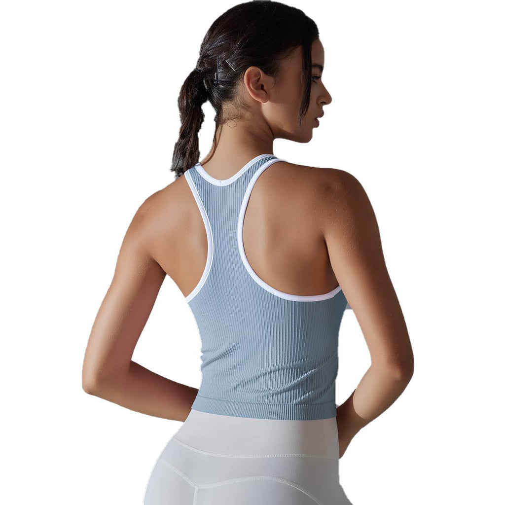 Womens Sports Fitness 90%Nylon 10%Spandex Tank Top Y-6633 print logo 3