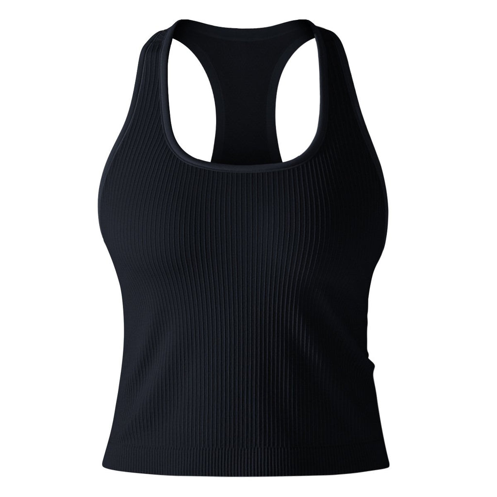 Womens Sports Fitness 90%Nylon 10%Spandex Tank Top Y-6633 print logo 19