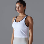 Womens Sports Fitness 90%Nylon 10%Spandex Tank Top Y-6633 print logo 35