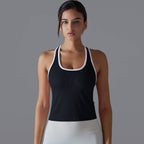 Womens Sports Fitness 90%Nylon 10%Spandex Tank Top Y-6633 print logo 63