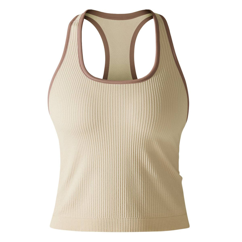 Womens Sports Fitness 90%Nylon 10%Spandex Tank Top Y-6633 print logo 7