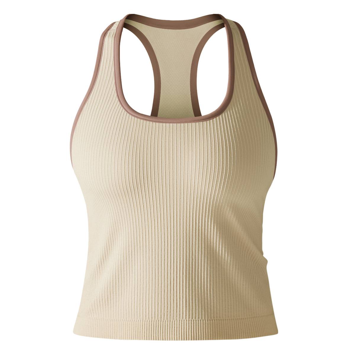 Womens Sports Fitness 90%Nylon 10%Spandex Tank Top Y-6633 print logo 7