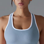 Womens Sports Fitness 90%Nylon 10%Spandex Tank Top Y-6633 print logo 71