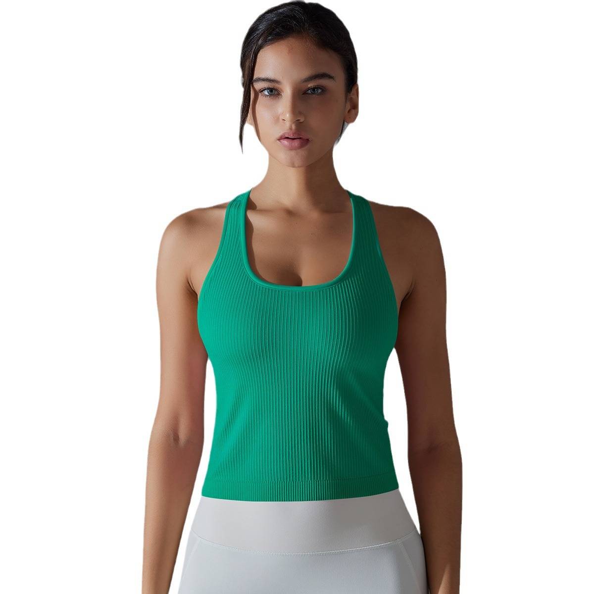 Womens Sports Fitness 90%Nylon 10%Spandex Tank Top Y-6633 print logo 15