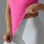 Womens Sports Fitness 90%Nylon 10%Spandex Tank Top Y-6633 print logo 79