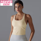Womens Sports Fitness 90%Nylon 10%Spandex Tank Top Y-6633 print logo 27
