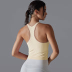 Womens Sports Fitness 90%Nylon 10%Spandex Tank Top Y-6633 print logo 43