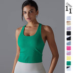 Womens Sports Fitness 90%Nylon 10%Spandex Tank Top Y-6633 print logo 12
