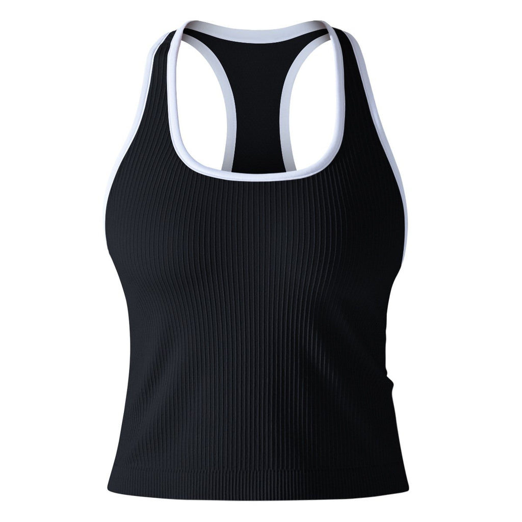 Womens Sports Fitness 90%Nylon 10%Spandex Tank Top Y-6633 print logo 20
