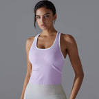 Womens Sports Fitness 90%Nylon 10%Spandex Tank Top Y-6633 print logo 52