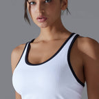 Womens Sports Fitness 90%Nylon 10%Spandex Tank Top Y-6633 print logo 40