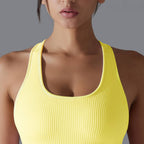 Womens Sports Fitness 90%Nylon 10%Spandex Tank Top Y-6633 print logo 88