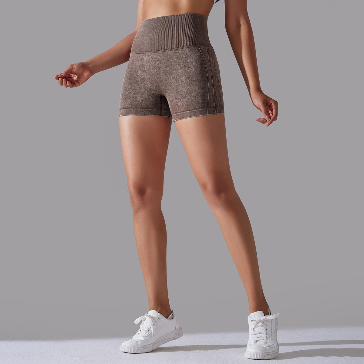 Womens Sports Fitness 90% nylon 10%spandex Seamless Shorts Y-6635 print logo 16