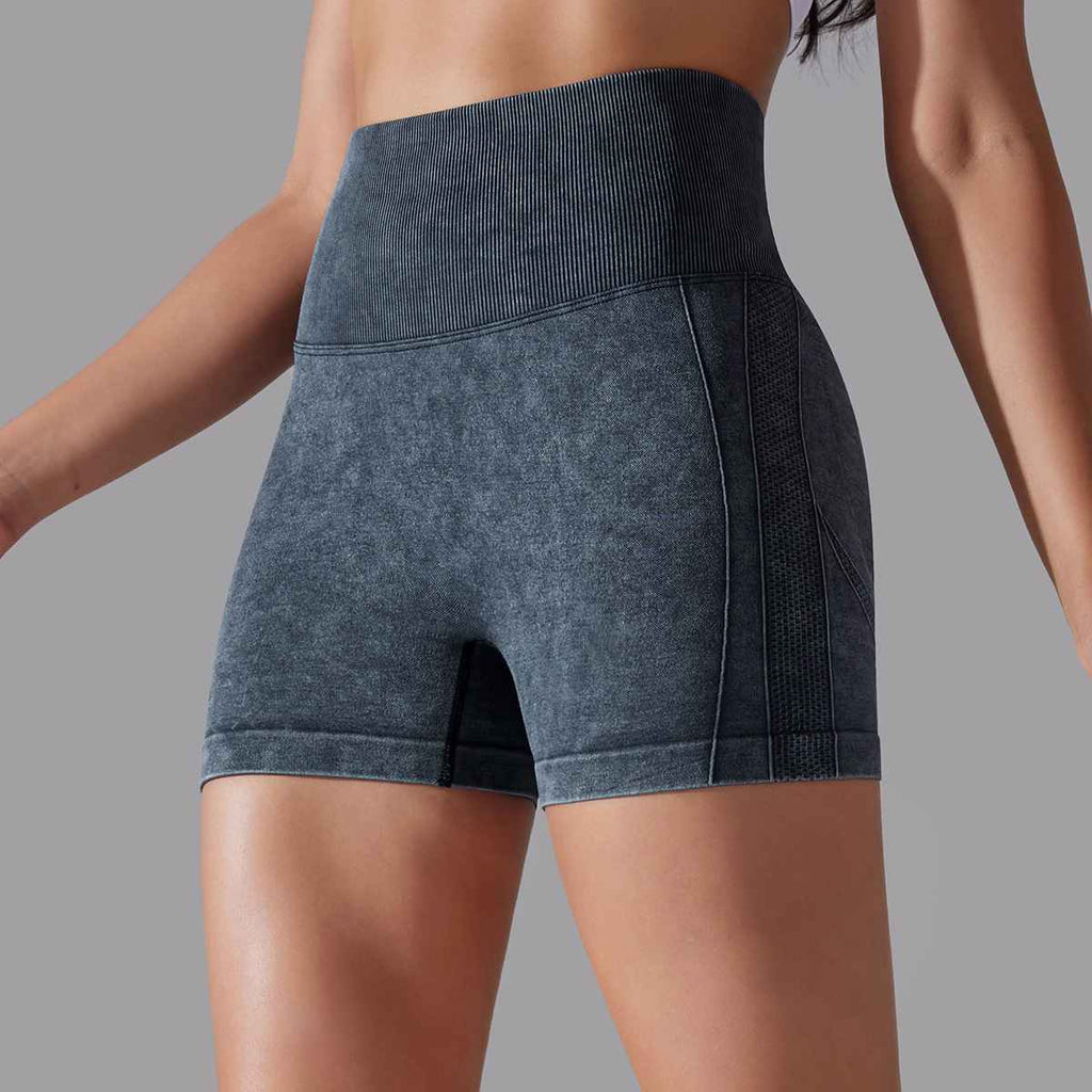 Womens Sports Fitness 90% nylon 10%spandex Seamless Shorts Y-6635 print logo 56