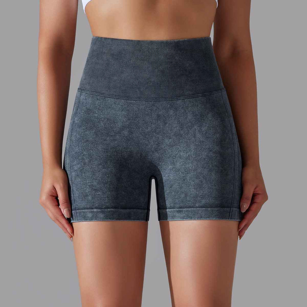 Womens Sports Fitness 90% nylon 10%spandex Seamless Shorts Y-6635 print logo 52