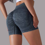 Womens Sports Fitness 90% nylon 10%spandex Seamless Shorts Y-6635 print logo 4