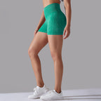 Womens Sports Fitness 90% nylon 10%spandex Seamless Shorts Y-6635 print logo 80