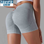 Womens Sports Fitness 90% nylon 10%spandex Seamless Shorts Y-6635 print logo 28