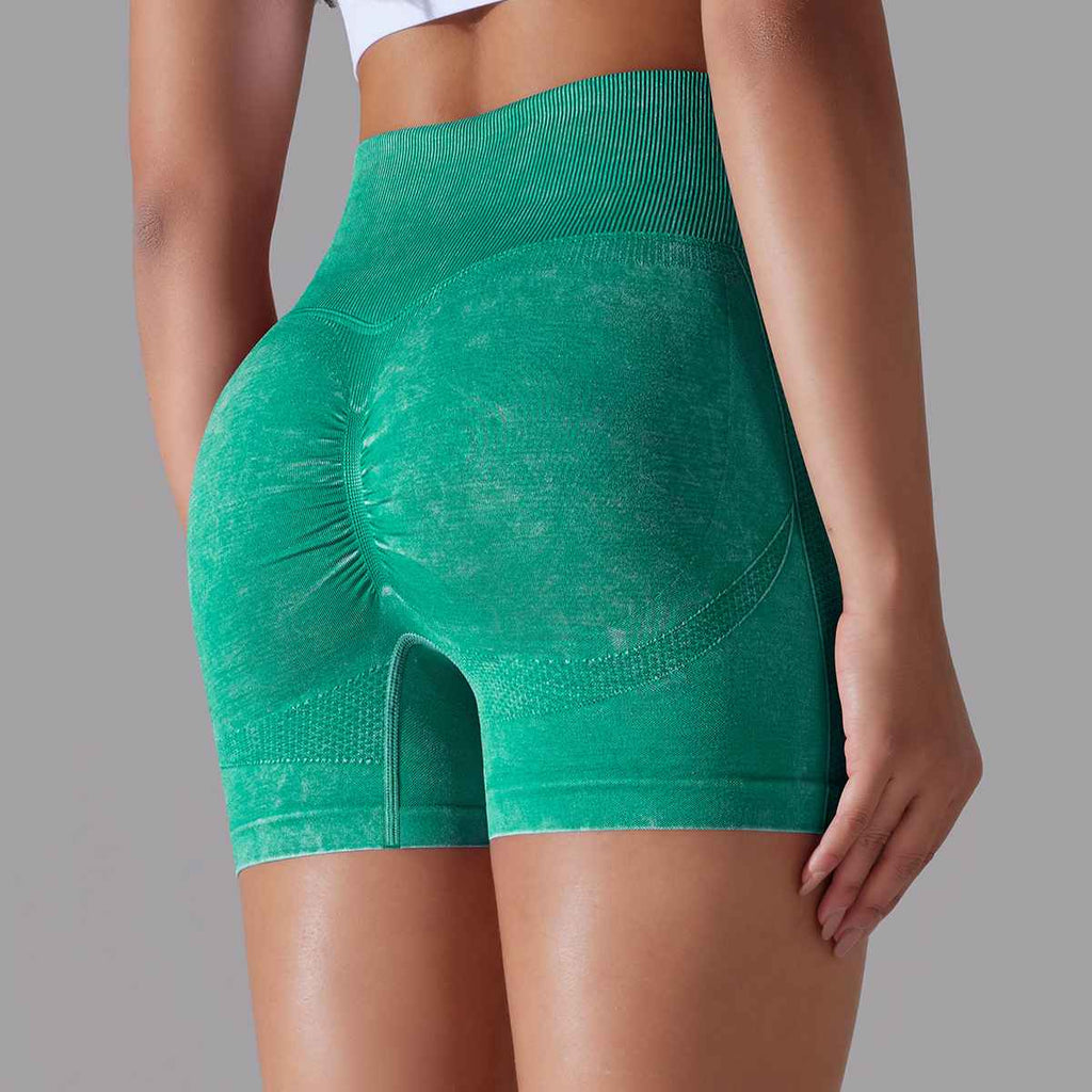 Womens Sports Fitness 90% nylon 10%spandex Seamless Shorts Y-6635 print logo 84