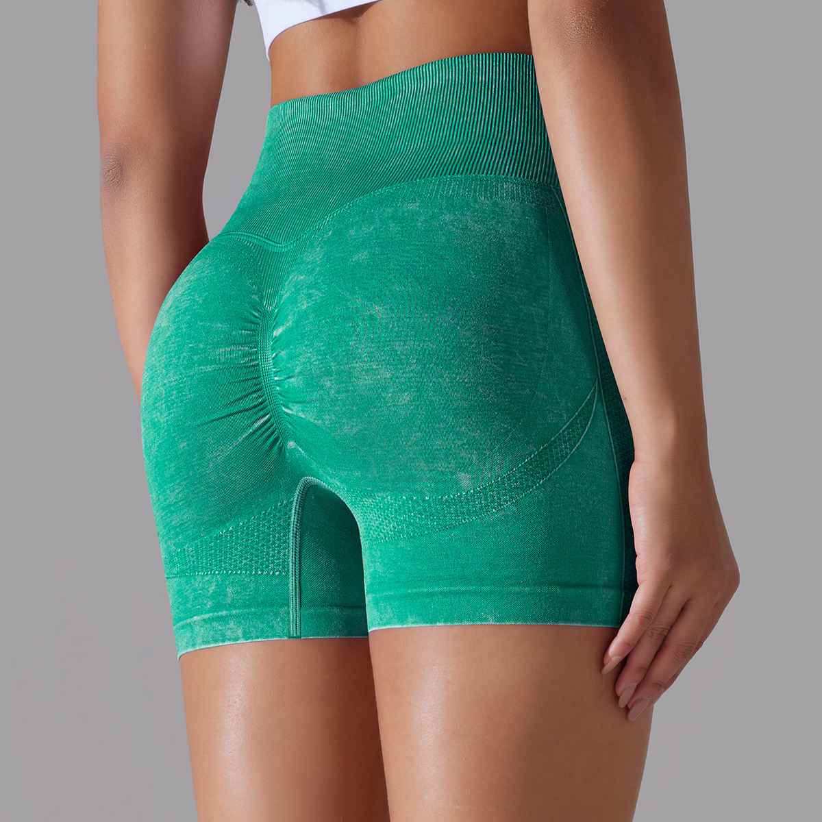 Womens Sports Fitness 90% nylon 10%spandex Seamless Shorts Y-6635 print logo 84