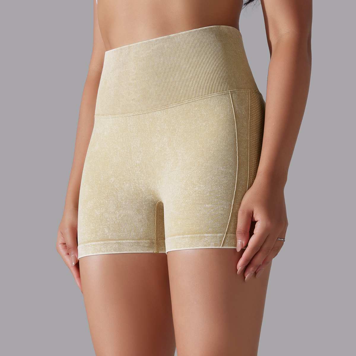 Womens Sports Fitness 90% nylon 10%spandex Seamless Shorts Y-6635 print logo 68