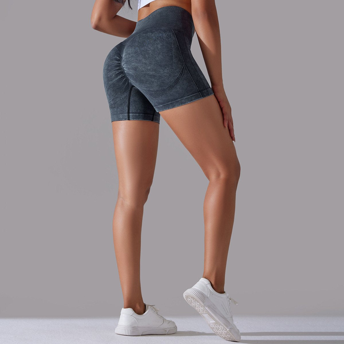 Womens Sports Fitness 90% nylon 10%spandex Seamless Shorts Y-6635 print logo 48