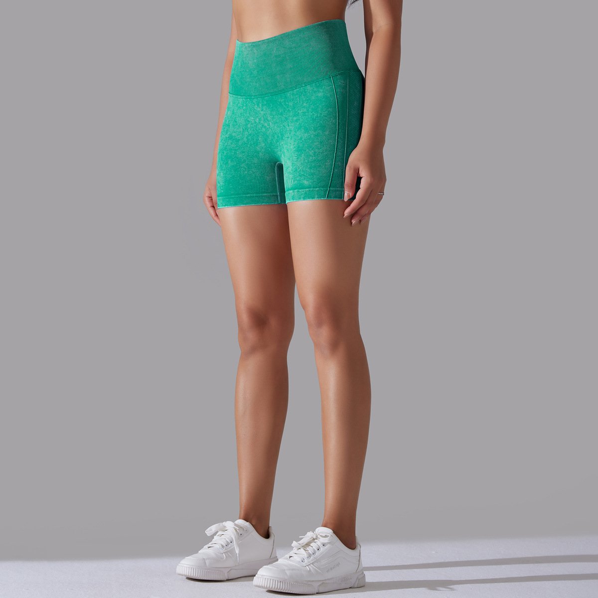 Womens Sports Fitness 90% nylon 10%spandex Seamless Shorts Y-6635 print logo 76