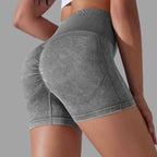 Womens Sports Fitness 90% nylon 10%spandex Seamless Shorts Y-6635 print logo 24