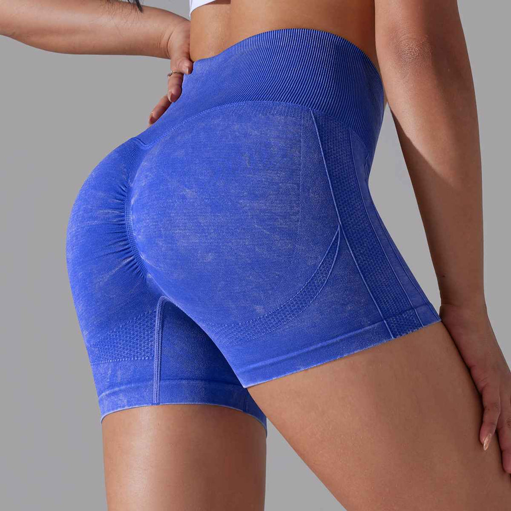 Womens Sports Fitness 90% nylon 10%spandex Seamless Shorts Y-6635 print logo 41