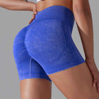 Womens Sports Fitness 90% nylon 10%spandex Seamless Shorts Y-6635 print logo 41