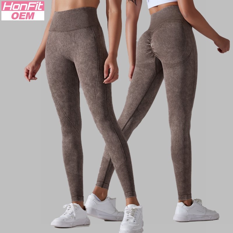 Womens Gym Training 90%nylon 10%spandex Leggings Y-6635 print logo 30