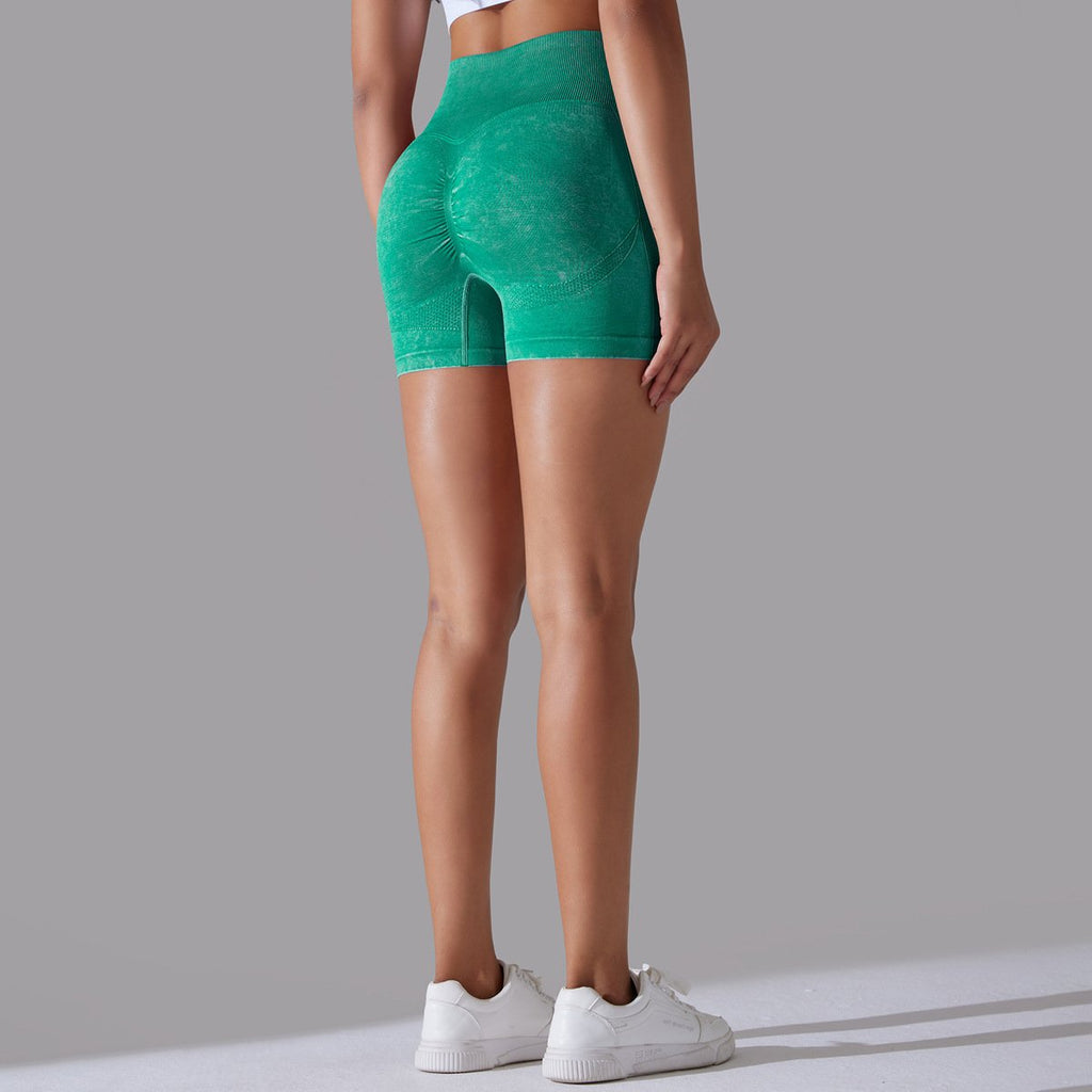 Womens Sports Fitness 90% nylon 10%spandex Seamless Shorts Y-6635 print logo 77