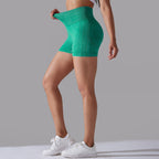 Womens Sports Fitness 90% nylon 10%spandex Seamless Shorts Y-6635 print logo 81