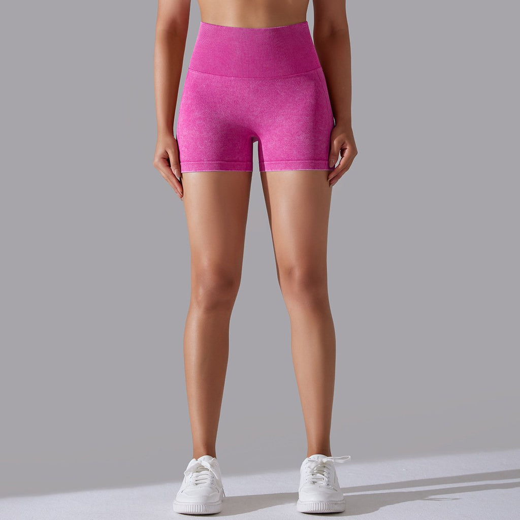Womens Sports Fitness 90% nylon 10%spandex Seamless Shorts Y-6635 print logo 89