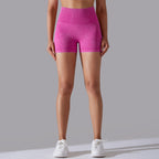 Womens Sports Fitness 90% nylon 10%spandex Seamless Shorts Y-6635 print logo 89