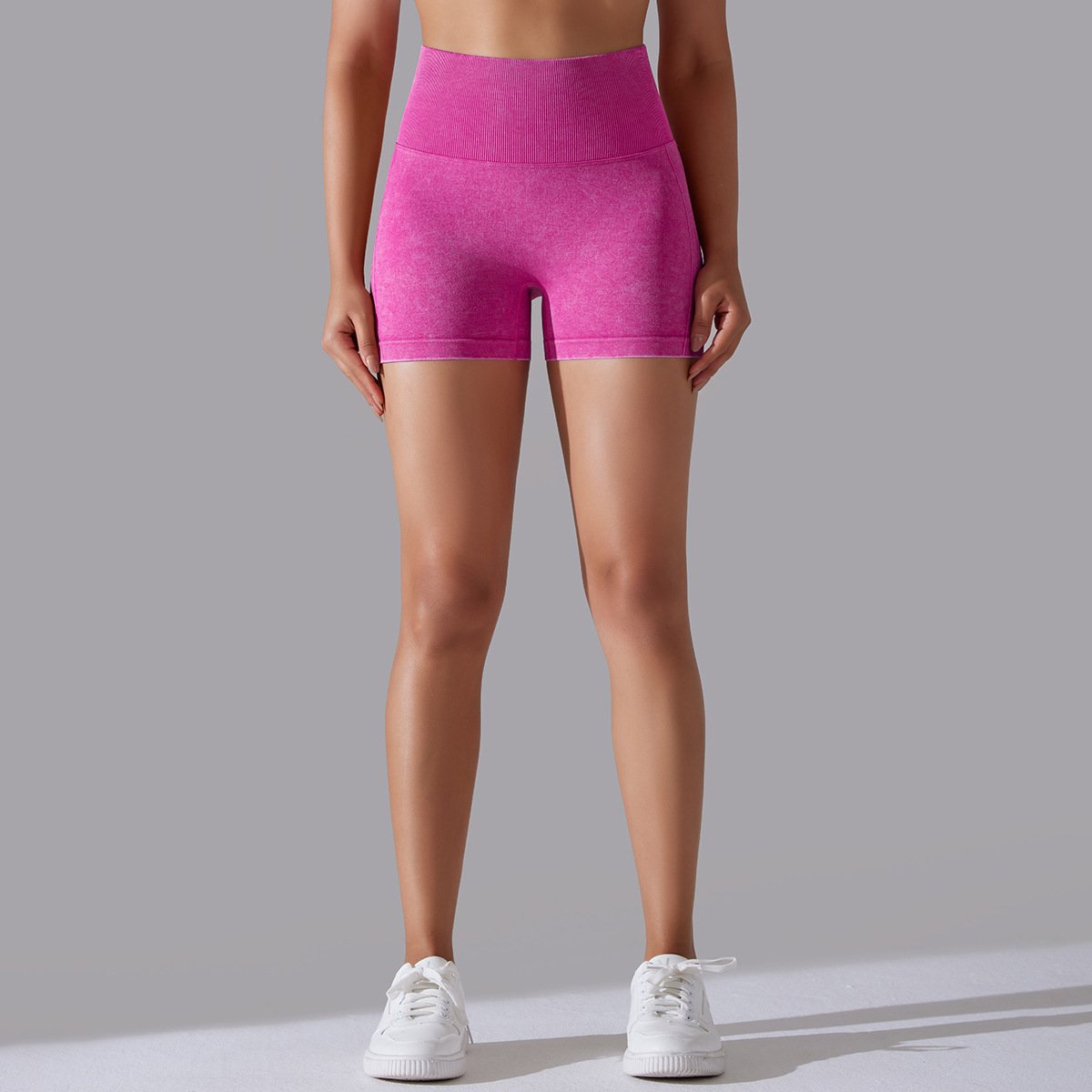 Womens Sports Fitness 90% nylon 10%spandex Seamless Shorts Y-6635 print logo 89