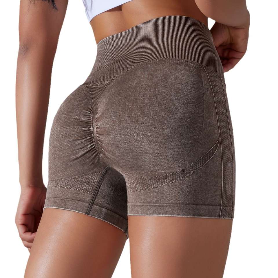Womens Sports Fitness 90% nylon 10%spandex Seamless Shorts Y-6635 print logo 17