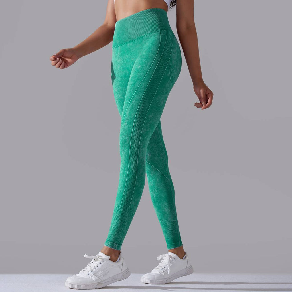 Womens Gym Training 90%nylon 10%spandex Leggings Y-6635 print logo 86