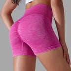 Womens Sports Fitness 90% nylon 10%spandex Seamless Shorts Y-6635 print logo 2