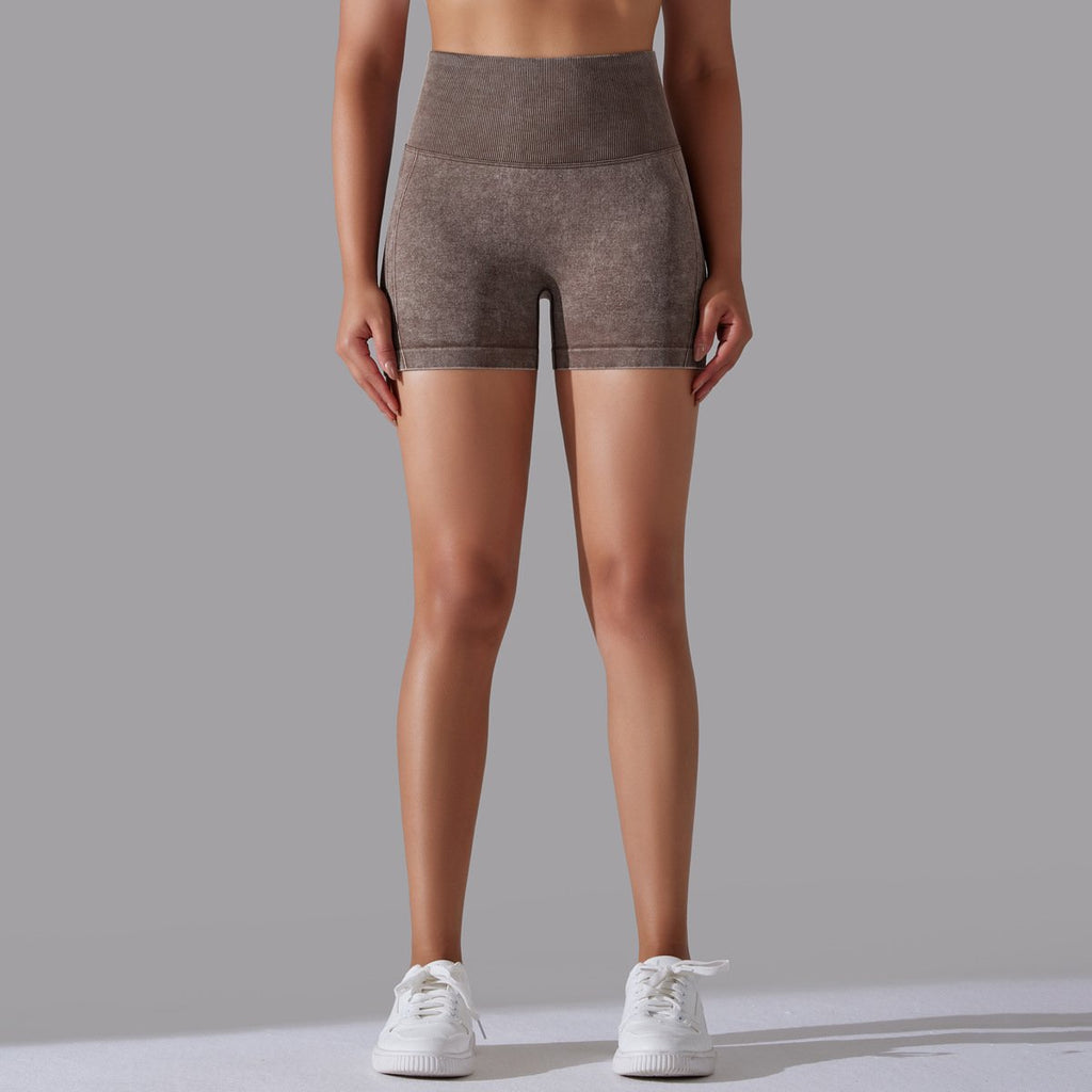 Womens Sports Fitness 90% nylon 10%spandex Seamless Shorts Y-6635 print logo 14