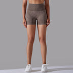 Womens Sports Fitness 90% nylon 10%spandex Seamless Shorts Y-6635 print logo 14